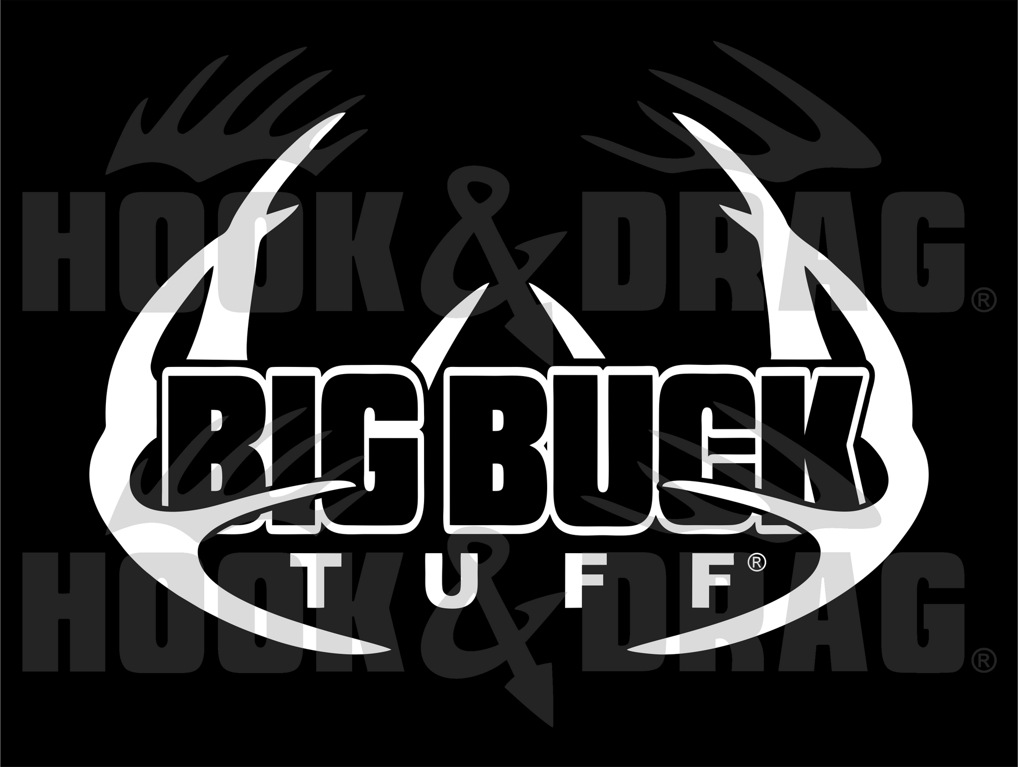 Big Buck Tuff 7.5 x 5.5 Decal  - White