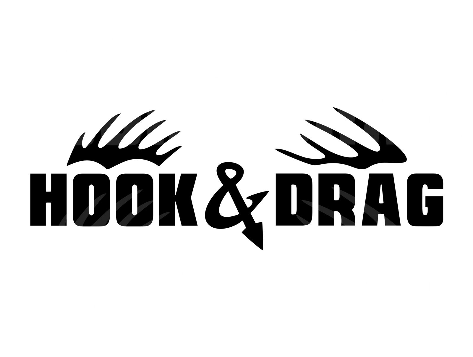 Hook & Drag 6x2 Decal - Black