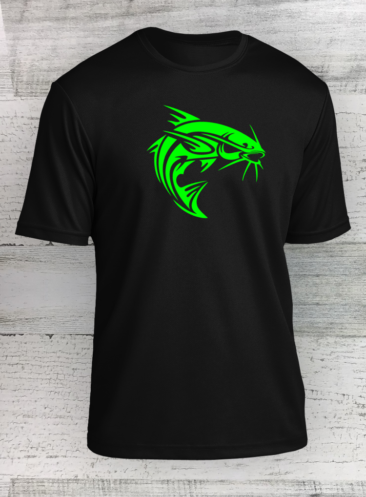 HD Fish Modern Retro - Racer Mesh Short Sleeve Tee - Catfish Walleye Crappie and Bass